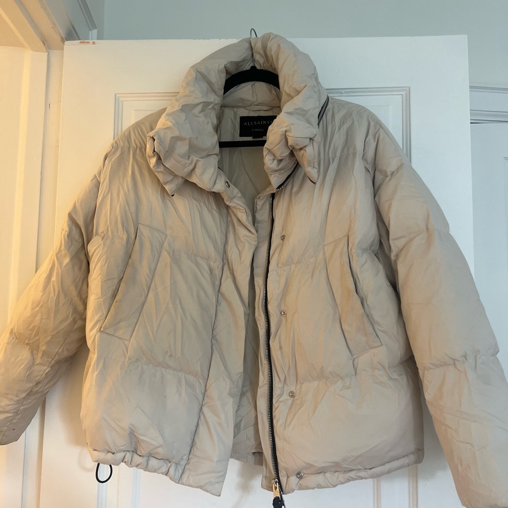 ALL SAINTS WHITE PUFFER JACKET - Picture 3 of 6